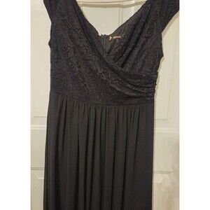 Miusol black lace chiffon maxi dress - Size L